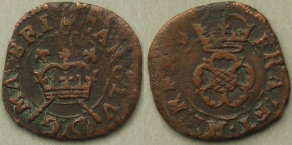 Charles I, Rose farthing, extremely rare variety